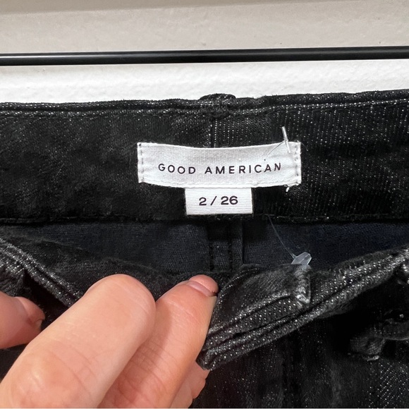 NWOT Good American Good Vintage Leather Piecing Jeans size 2 or 26 - Picture 3 of 9